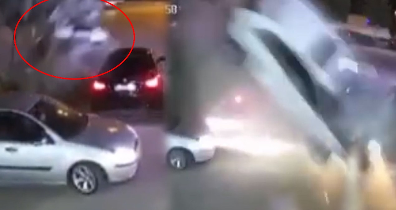 3 aracin uzerinden ucup takla atti felaketten kil payiyla kurtuldular DzZbV3Ic